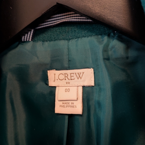 Women's JCrew Size 00 Green Wool Blend Cocoon Jacket - Picture 3 of 12
